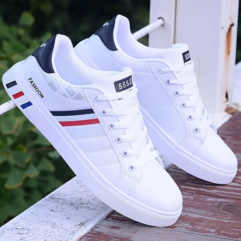 Men's Trendy Street Style Low Top Skateboard Shoes, Comfy Non Slip Lace Up Durable Sneakers For Men's Outdoor Activities Closed Boy Runner Training Trainer Athletic