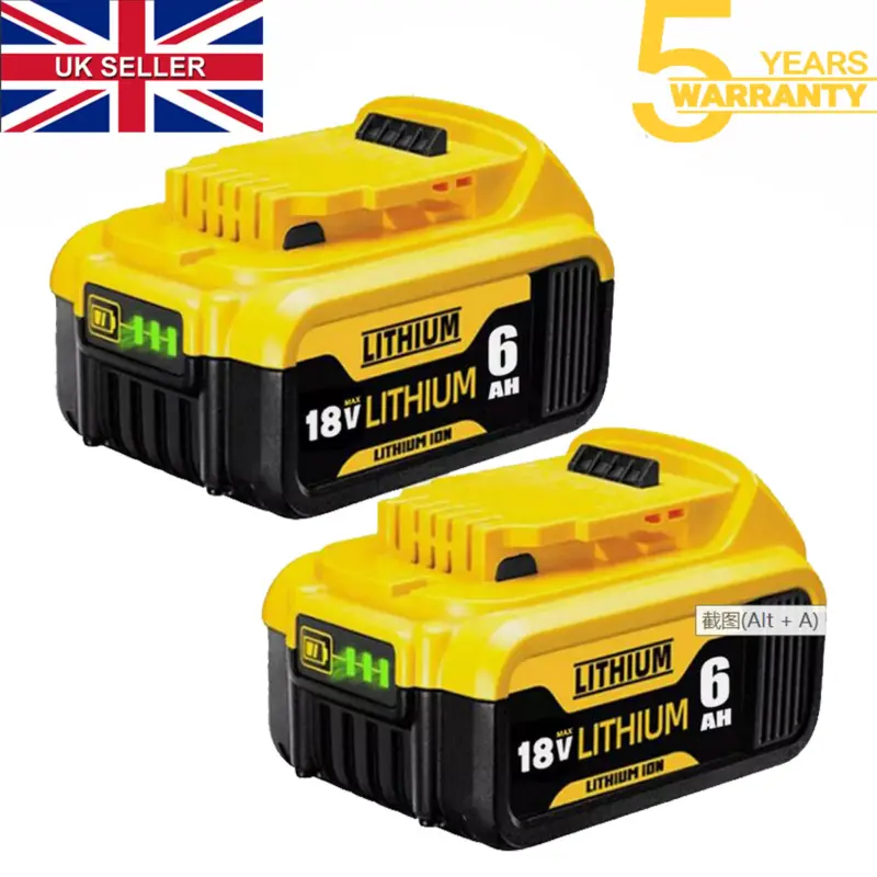2x for Dewalt 18v Battery 6.0Ah XR DCB184 DCB183 DCB182 DCB090 DCB118 DCB115