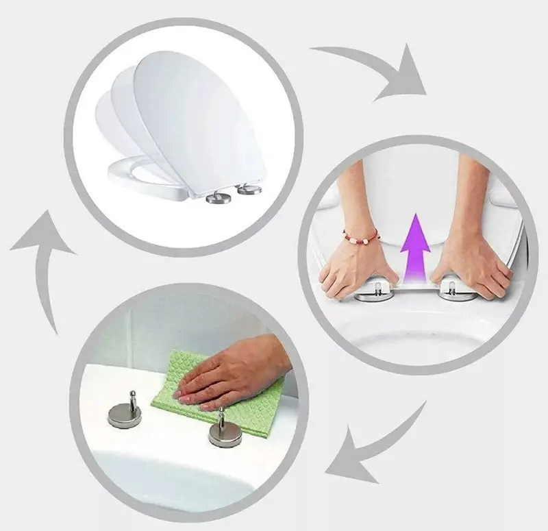 Soft Close Toilet Seat White Bathroom Oval Heavy Duty Universal Hinges Anti Slam 4