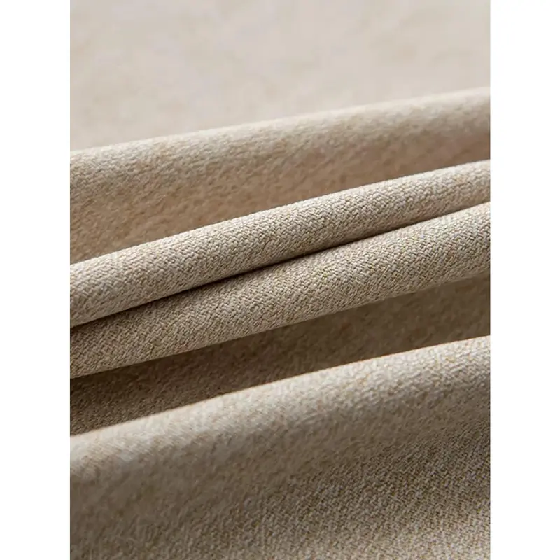 1pc Solid Blackout, Heat Insulation And Noise Reducing Curtain For Living Room 4