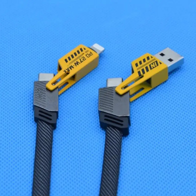 【US SELLER】4 In 1 New Multi-Port Charging Cable, 1Count PD Fast Charging Data Cable withMulti-head Design, Compatible withiPhone & Android 2