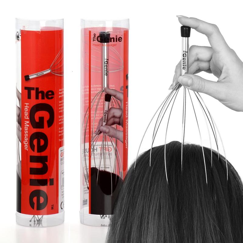 The Genie Metal Scalp Massager Tool Handheld Head Scratchers for Head Neck Scalp Stress Relief Release Relax Relieve Head Pressure Stainless Steel Body Care Lightweight 0