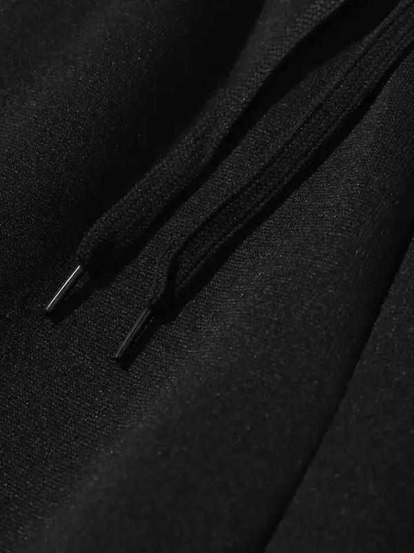 Men's Letter Print Casual Drawstring Black Joggers Tracksuit Bottoms Gym Sports Pants Fashion Menswear Athletic Breathable 5