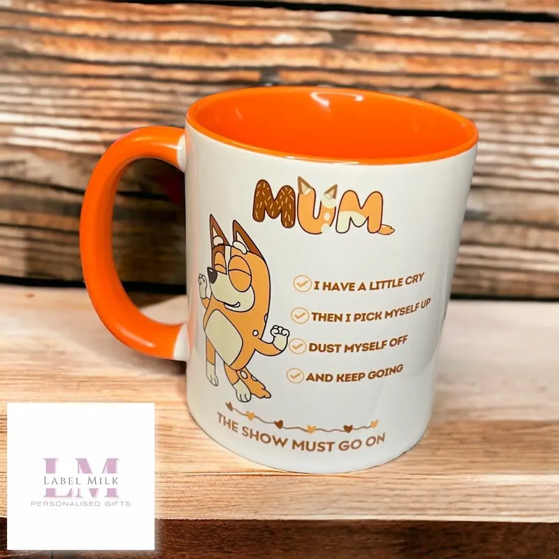 Bluey Mum Mug, Having a Cry Mug, Bluey Chilli Mug, Orange Mugs Drinkware Reusable Tumbler Cup Washable Ceramic Coffee Reuse christmas drinkingglass tea, Coffee Mug, Tea Mug, Mugs for mum 6