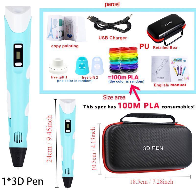 Product Introduction of Creative Student DIY Printer Pen Kit, 1 Set Plug & Use Multifunctional 3D Printing Pen Kit, Student Education Devices, 3D Pen with LCD Screen, Best Gift For Students, Girls Birthday Gift 5
