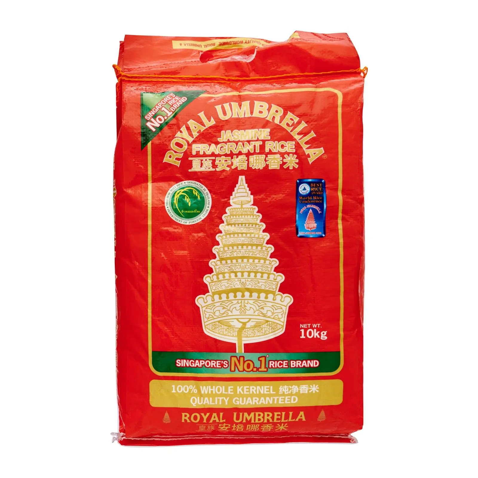 Royal Umbrella Jasmine Rice 10kg - Premium Thai Hom Mali Fragrant Rice