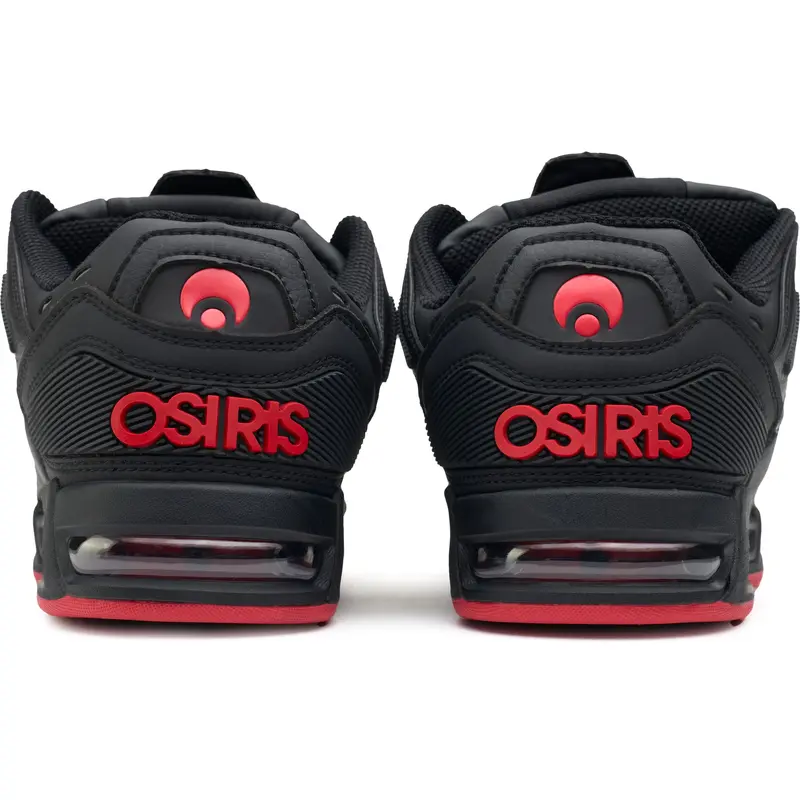 Osiris Peril Trainers - Black Red Leather Skate Trainers 2