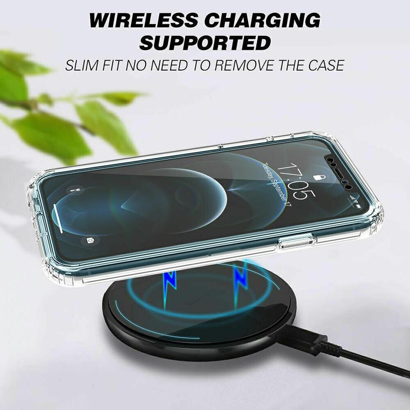 Clear Silicone 360 Front & back Full Phone Protection cover Case For Apple iPhone 14, 14 Plus, 14 Pro, 14 Pro Max, iPhone 13, 13 Pro, 13 Pro Max, iPhone 12, 12 Mini, 12 Pro, 12 Pro Max, iPhone 11, 11 Pro Max, XS Max, XS, X, 8, 7, SE 2020 5