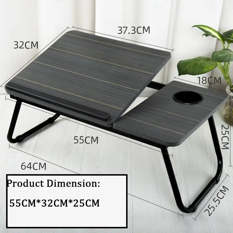 Laptop Bed Table, Bed Desk with Foldable Legs & Cup Slot, Adjustable Trays, Reading Book Holder Notebook Laptop Stand Laptop Tray for Bed, Sofa,Terrace,Carpet, Black furniture table  mountain coffee  tables modern  table portable adjustable  table 1