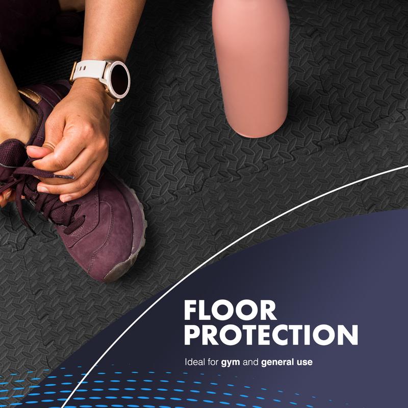 KAYMAN Gym Floor Nonslip Mats, Interlocking, EVA Foam Exercise Floor Tiles for Home Workouts, Studio, Weights, Exercise and Yoga (30 X 30cm) 5