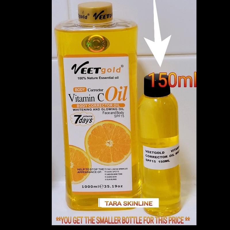 VEET GOLD BODY WHITENING  CORRECTOR VITAMIN C OIL 150Ml **PLEASE NOT THAT THIS PRODUCT COMES IN A DIFFERENT SMALLER 150ML PACKAGE **  ( Tara Skinline) Massage Oil, Whitening, Hydrating 0