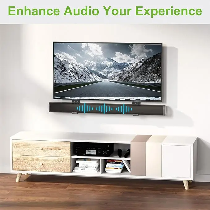 Adjustable Soundbar Mount, Universal Sound Bar Wall Brackets Works with Most Sound bar Mounts, Length Adjustable 3.4''-5.2'', Removable and Lockable Mounting Bracket 4