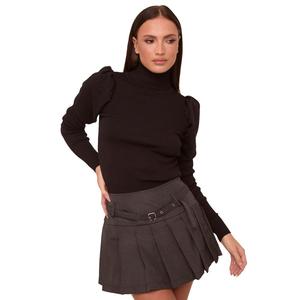 Priyana Womenswear Rebellious Fashion Pleated Belt Detail Mini Skirt
