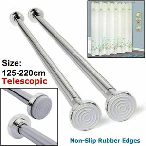 125-220cm Telescopic Shower Curtain Rail Rod Extendable Pole Rod Bath Chrome Installation Wall Window High Quality Curtain Rail