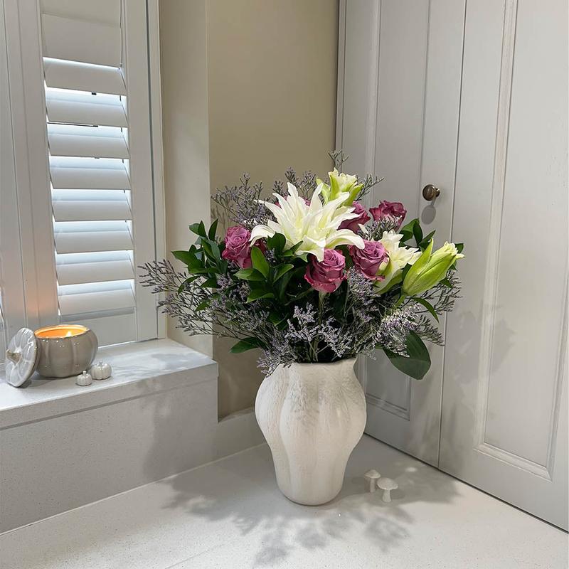 Luxury Lilac Charm Fresh Flower Bouquet with Lilac Roses and White Alstroemeria - Home, Interior, Decor, Decorative, Gift 4