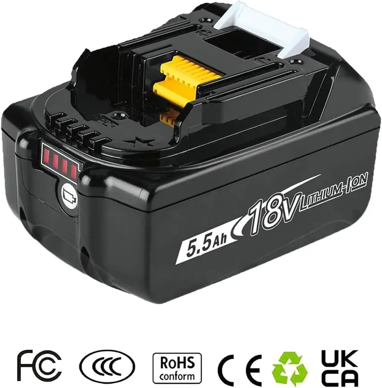 1/2 Packs Battery Replacement for 18V Makita Battery 8.0Ah, BL1850B BL1860B for Power tool DHP481Z, DHP458Z, DRT50ZJ, DSP600ZJ, DGA454Z, DJR187Z LXT-400 with LED Indicator Tool battery 2