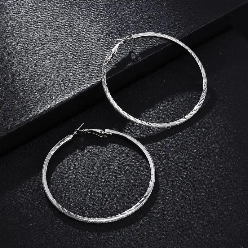 Large Solid Hoop Earrings, Gift Party Hoop Earrings, Gold Silver Hoop Earrings, Round Dangle Earrings, Gifts For Her, Shiny Hoop Earrings 4