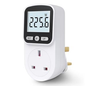Electricity Usage Monitor Power Meter Plug Backlight Energy Monitor Plug Watt Meter 8 Modes, UK Socket Power Monitors Power Consumption Meter Large LCD Display Consumption KWH Amp Volt Meter Outlet