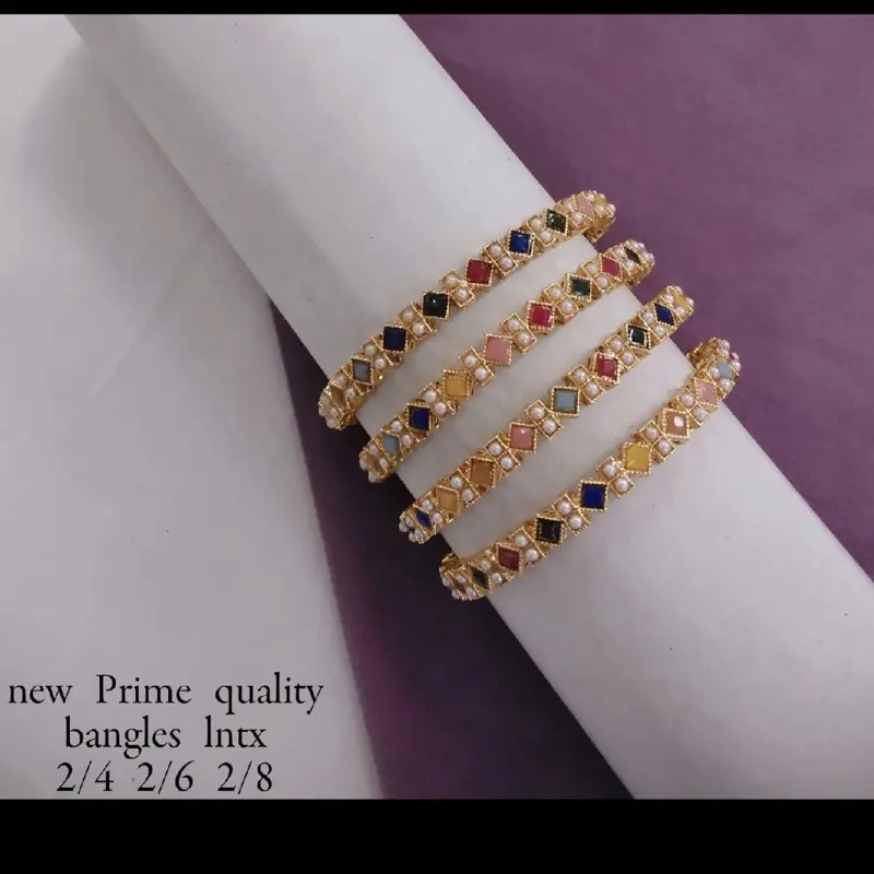 Kundan multi coloured bangles Code ABG99
