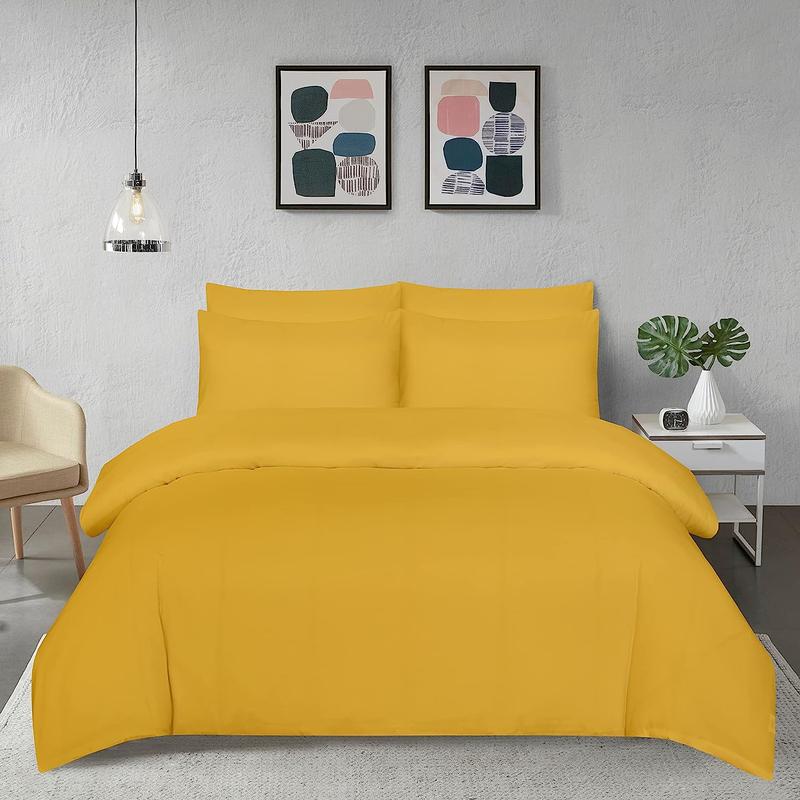 AR Ware Plain Microfiber Breathable Duvet Sets Washable All Sizes Single Double King Size and Super King White 4