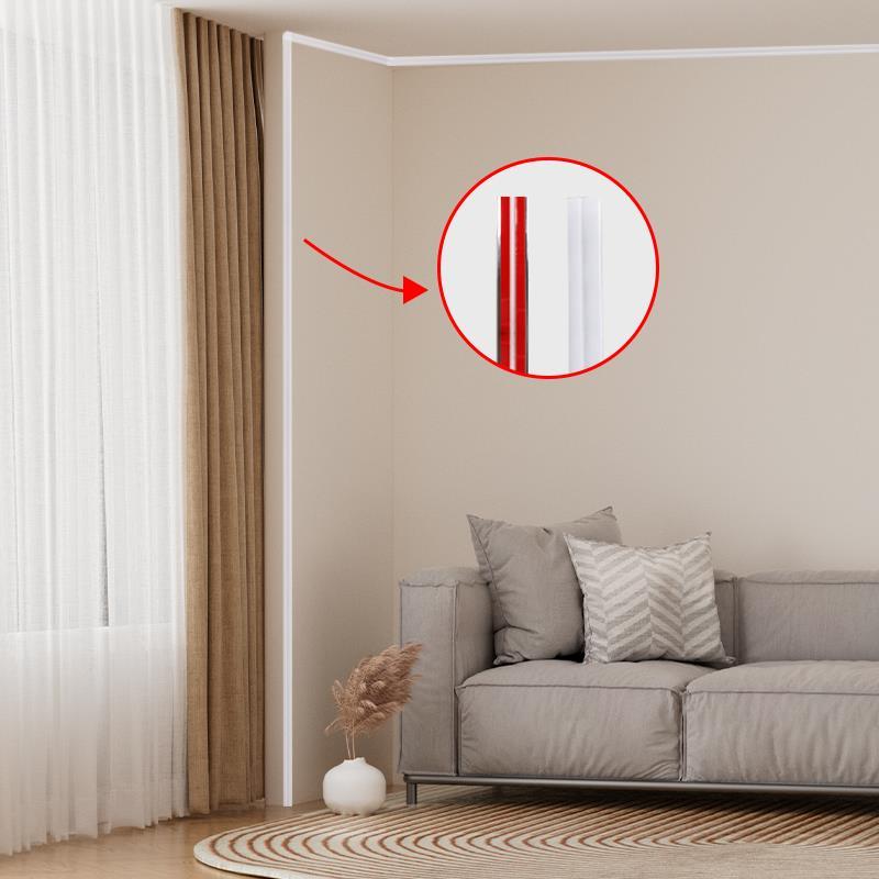 self-Adhesive Wall Corner Trim Molding Line Ceiling Edge Skirting Caulk Strip - Black, 3-in-1 Design for Flat, Concave and Convex Corners 8