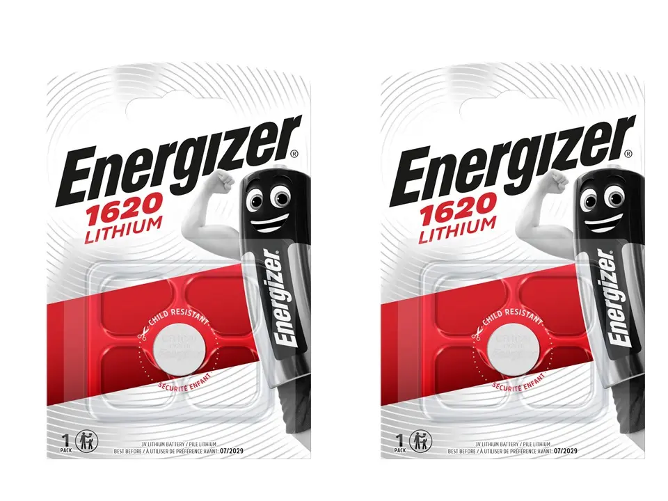 2 x Energizer 1620 CR1620 3V Lithium Coin Cell Battery DL1620 KCR1620 BR1620
