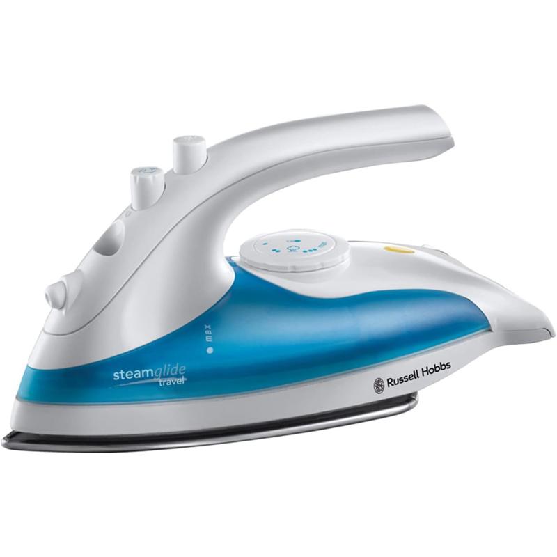 Russell Hobbs 22470 Steam Glide Travel Iron 760W Light Weight - White & Blue 0