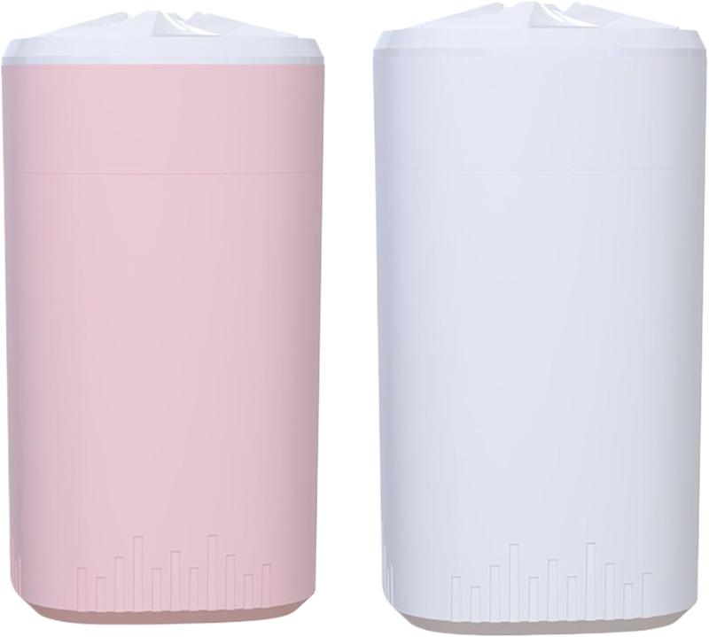 Mini 12oz Humidifier with Night Light & Essential Oil Diffuser - Quiet Cool Mist for Bedroom & Plants  USB Powered, Rosy & Top Fill 1