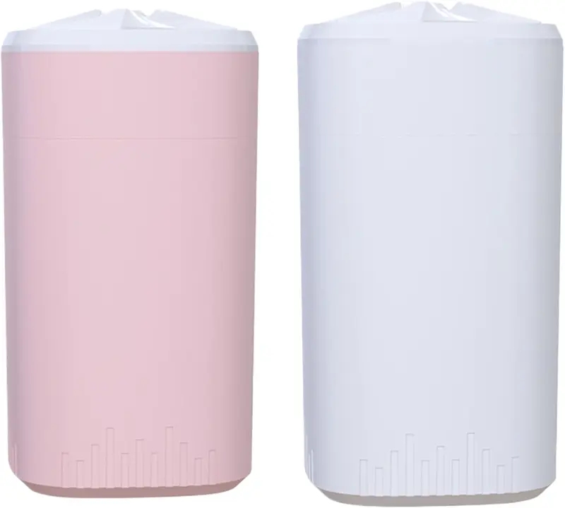 Mini 12oz Humidifier with Night Light & Essential Oil Diffuser - Quiet Cool Mist for Bedroom & Plants  USB Powered, Rosy & Top Fill 1