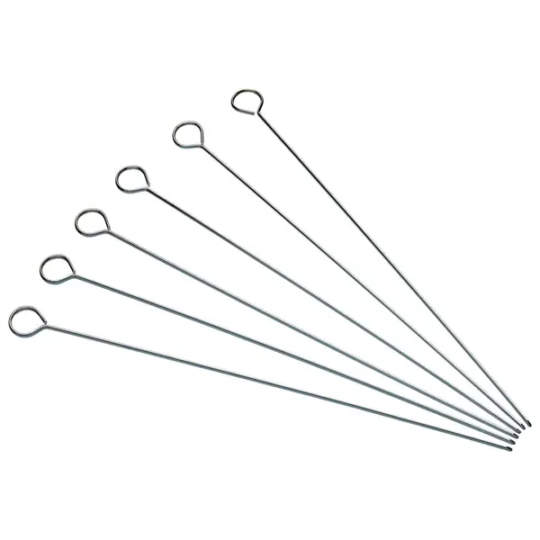 KitchenCraft Flat-Sided Metal Barbeque Skewer Set, (30cm), Silver, KCSKEWER30 0