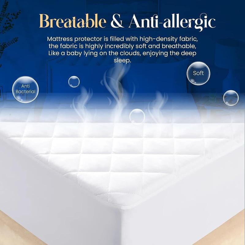 Product Introduction of Waterproof Quilted Mattress Protector, Extra Deep 30cm Fitted Stretch Skirt, Quilted Mattress Topper Cover, Machine Washable, Hypoallergenic and Breathable Mattress Cover fits snugly Single Double King Super King and High Quality 4