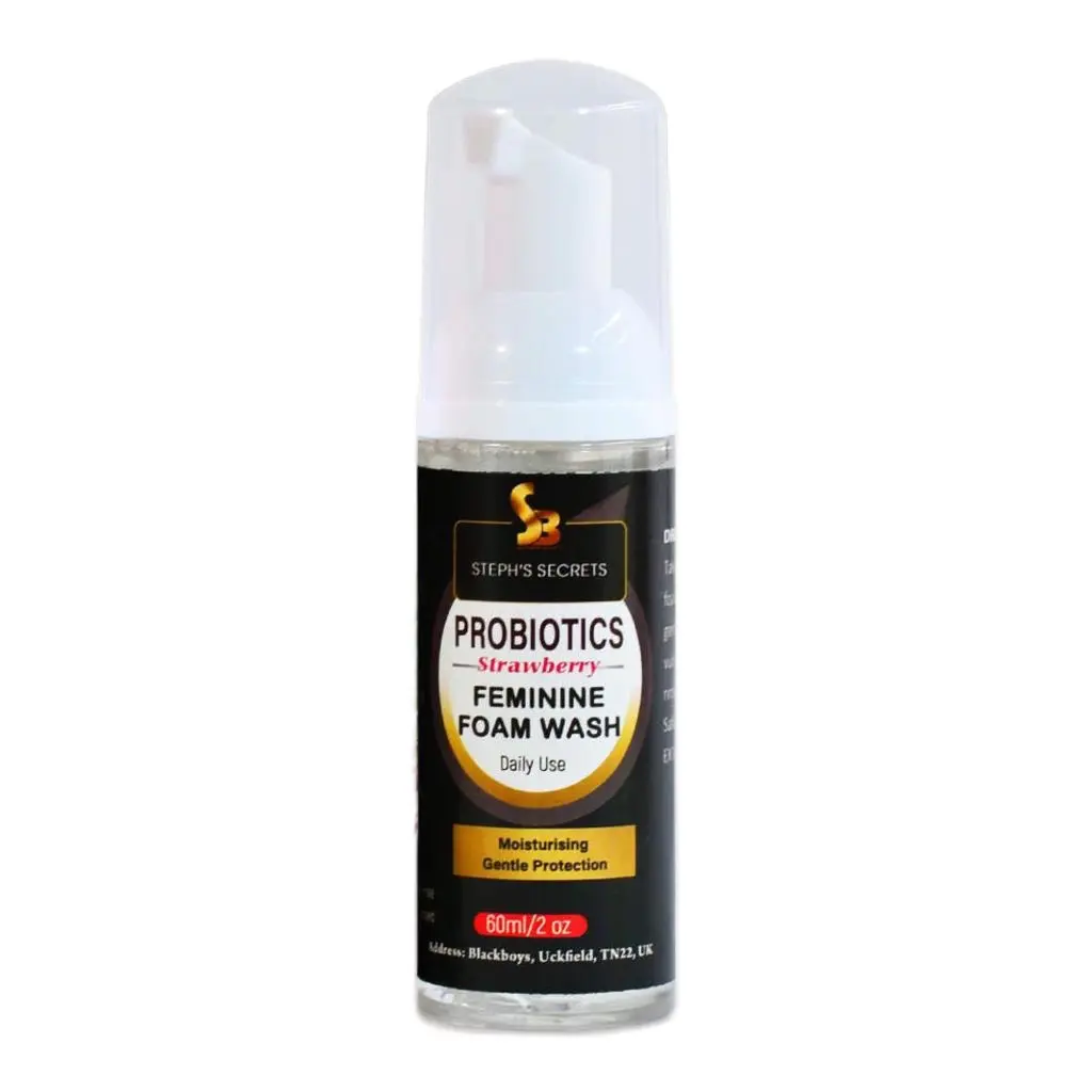 Probiotics Feminine Foam Wash Comfort for Personal Care and Skincare - body Strawberry or Peach