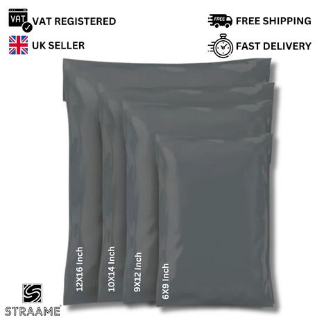 Straame 60/100 Mixed Size Mailing Postal Bags, Self-Seal Closure Packaging Bags, Delivery Mailing Bag Flexible and Tempered Proof, Secure Small to Large Postal Bag Synthetic Plastic Plastic Metal PU Leather Synthetic Plastic