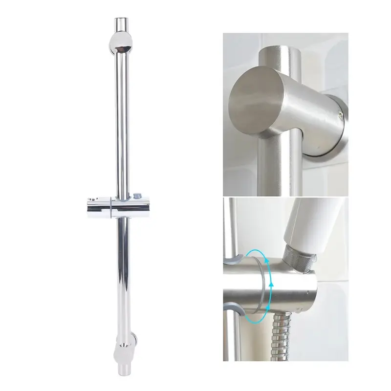 Adjustable 304 Stainless Steel Bathroom Tool 25.98in Sprinkler Lifting Rod Shower Slide Bar 4