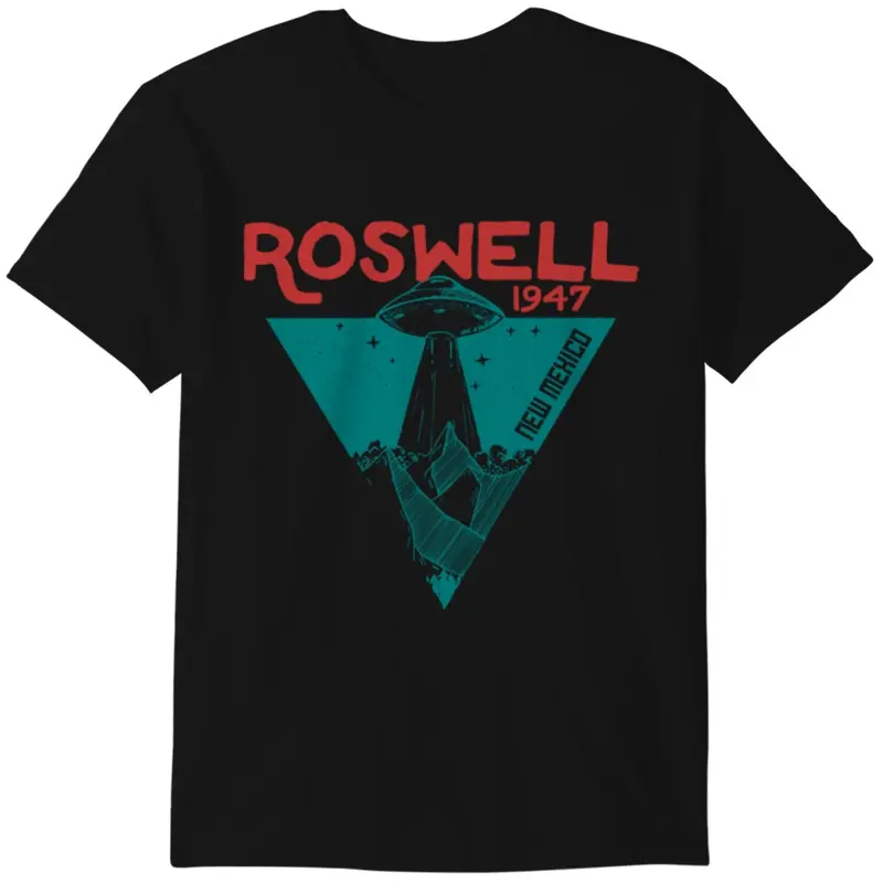 Roswell N€W mexico 1947 ufo beam flying saucer abduction - Roswell N€W Mexico 1947 Ufo Beam Flying - T-Shirt Gildan Heavy Cotton 1
