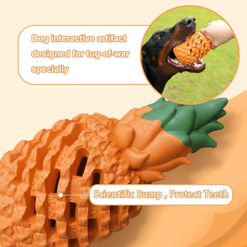 Pawtec Pineapple Dog Chew Toy - Indestructible Dog Chew Toys, Interactive Dog Toys for Boredom, Natural Rubber Tough Dog Toys, Dog Teething Toys 6
