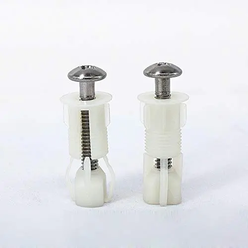 Soft Close Toilet Seat Fittings and Fixtures Toilet Lid Top Fixing Hinges Screws Expanding Nylon Nuts WC Hinge Blind Hole Fittings White 2 Pcs 0