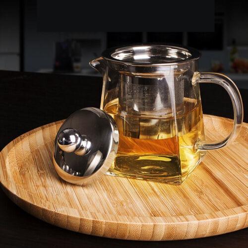 Heat Resistant Clear Glass Teapot Jug With Infuser Coffee Tea Leaf Herbal Pot UK Filter Teacup 4