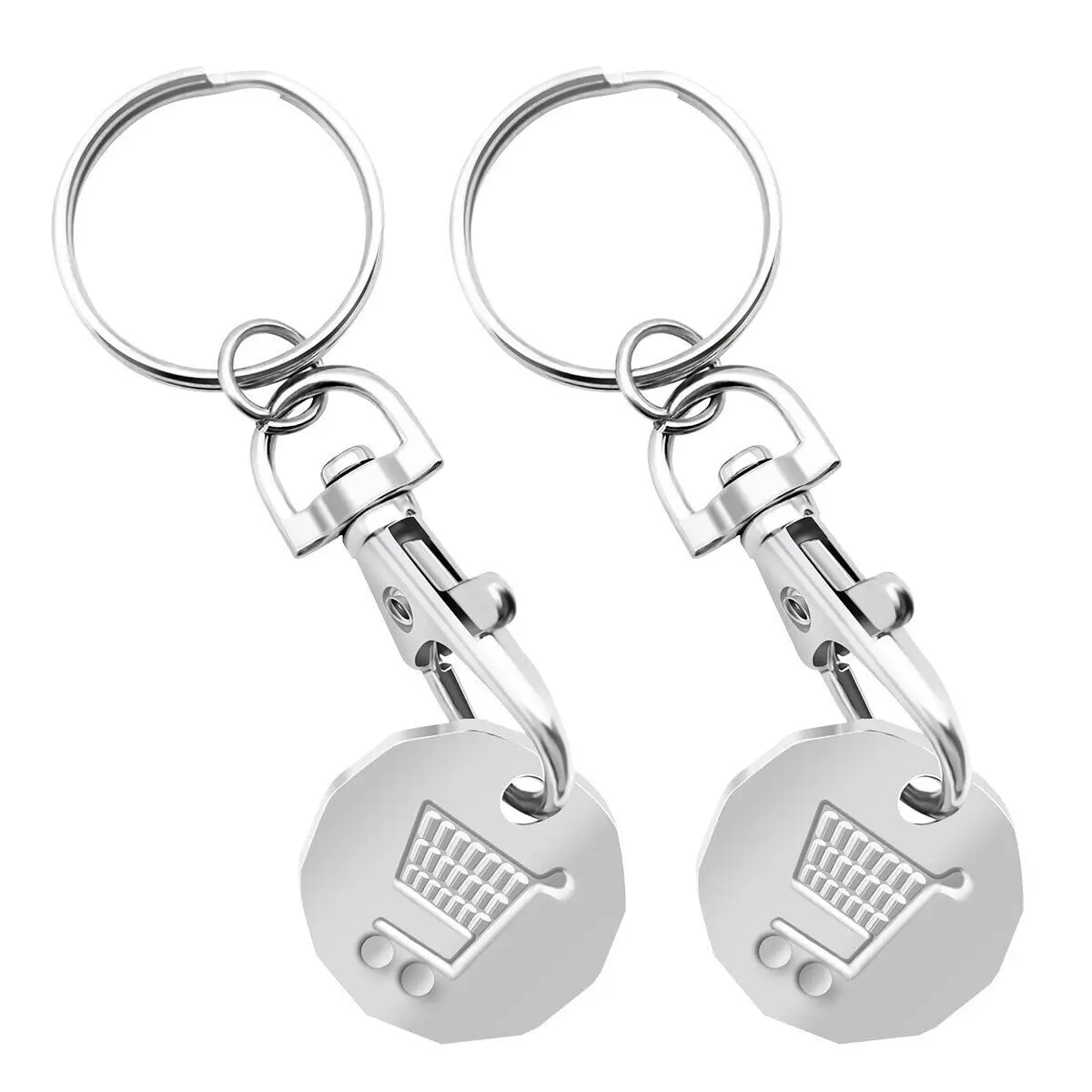 Trolley Coin Keyring Removable Supermarket £1 Pound Shopping Cart Token Holder Trolly Token