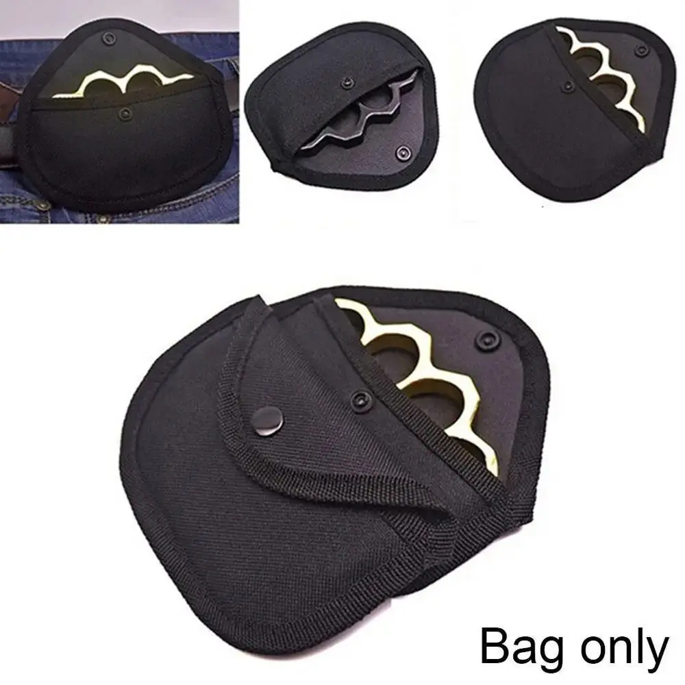 1Pcs Finger Tiger Bag Unisex Iron Four-finger Cloth Cover Shockproof Soft Lining Fist Ring Hanging Buckle Bag Protection Bag