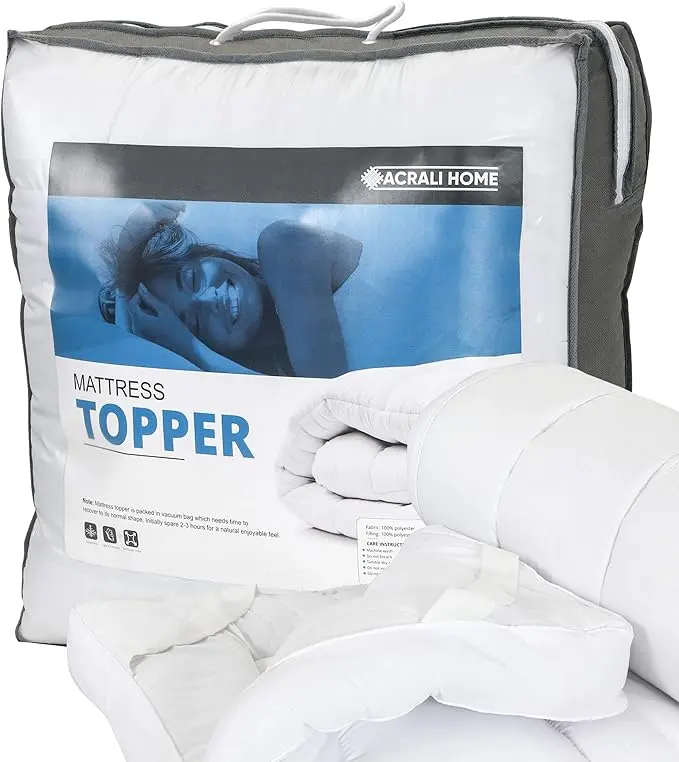 ACRALI HOME Mattress Topper Bed 4 Inch/10cm Quilted Single Mattress Topper Thick Breathable Hypoallergenic 0