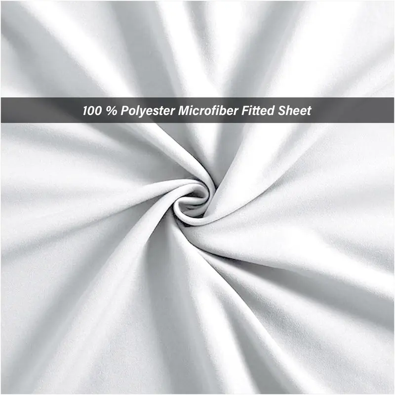 Fitted Sheet Single Bed (91 x 193cm) - White Bedding Sheets - Plain Dyed Microfiber Bed Sheets Single - (10 inch) 25cm Deep Pocket Bottom Sheet - Easycare - Wrinkle & Fade Resistant 1