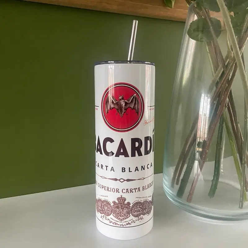 20oz Bacardi Stainless Steel Tumbler - Different Lid Options Available 0