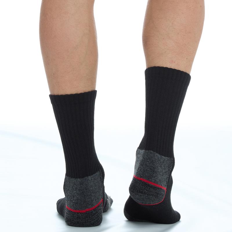 Product Introduction of 3 Pairs Mens Work Socks Mid Calf Heavy Duty Outdoor UK 6-11 Multibuy Cushioned Black Grey Thick Crew Safety Boot Socks Sock cheap 3