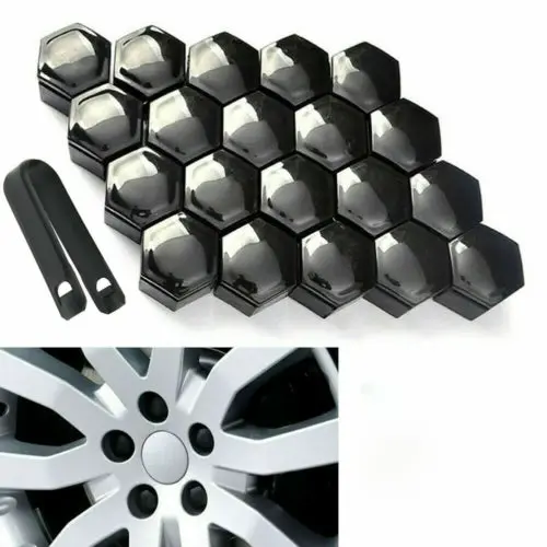 20PCS Car Wheel Nut Caps 17mm Black Wheel Tire Bolt Protect Cover Tire Dustproof 4