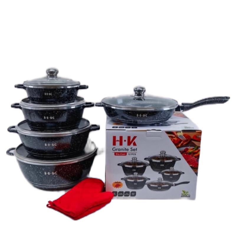 12 PCS Die-Cast Granite NON-STICK Cookware Set. 9 DIFFERENT COLOURS AVAILABLE! 1
