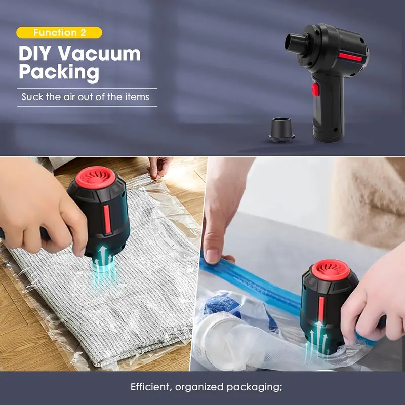 DIYARTS 3-in-1 Computer Vacuum Cleaner, Electronics Compressed Air Duster Blower, Portable Handheld Vacuum Cleaner, Rechargeable, Cordless Mini Keyboard Cleaner Kit for PC Computer Desk Car 6