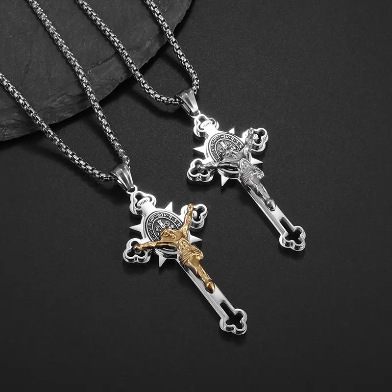 Necklace Cross Cross-border Pendant Men's Stainless Steel Summer Personality Jewelry Direct Cover Jewelry