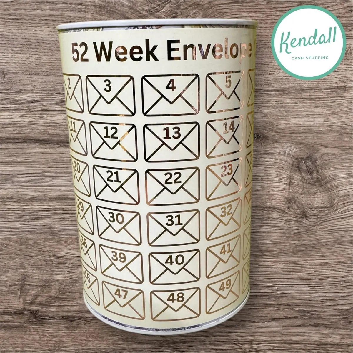 52 week envelope saving tin, Cash savings template, Money tracker,