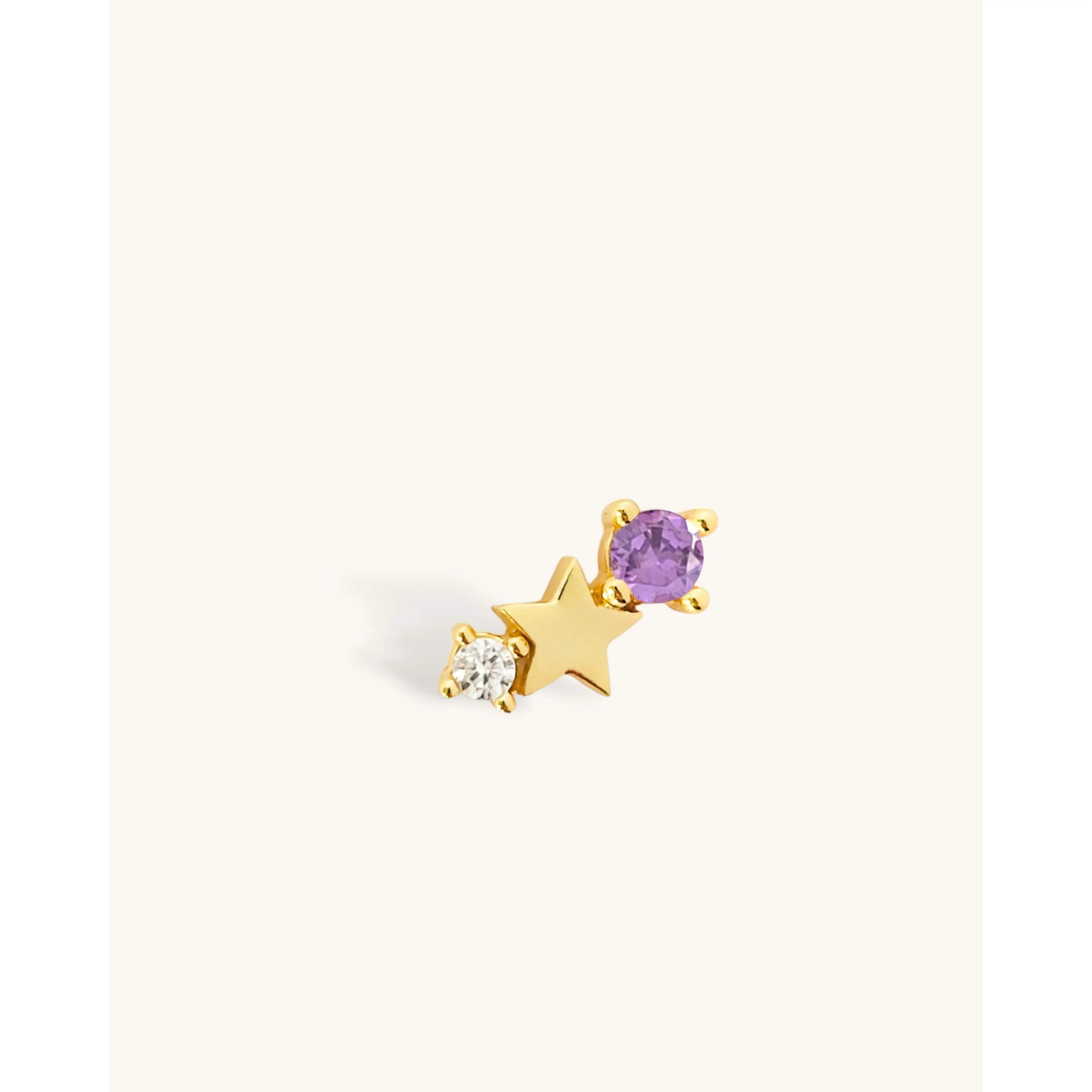 Starry Zodiac Stone Earring • Aquarius